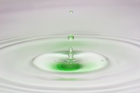 A mint cordial's drop in waterの写真素材