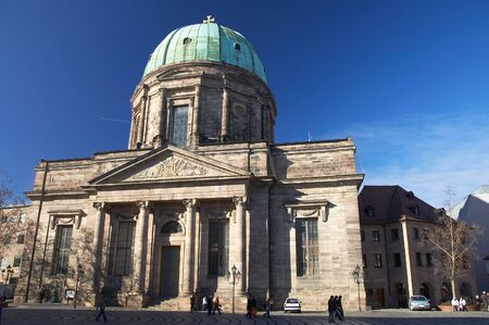 Front of St Elisabeth's Church, Nuremberg, Germanyの写真素材