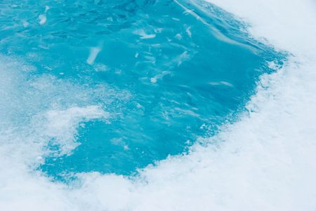 Close up on a blue part of an iceberg, Greenlandの写真素材