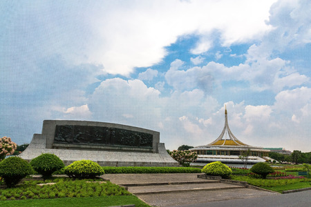 Hall Ratchamongkhon Suan Luang Rama 9 Park and Botanical Garden is the largest in Bangkokのeditorial素材