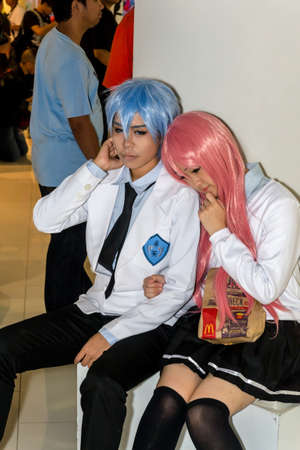 Bangkok  NOVEMBER 02: An unidentified Japanese anime cosplay pose on November 02 2014 at GATEWAY EKAMAI Bangkok Thailand.のeditorial素材