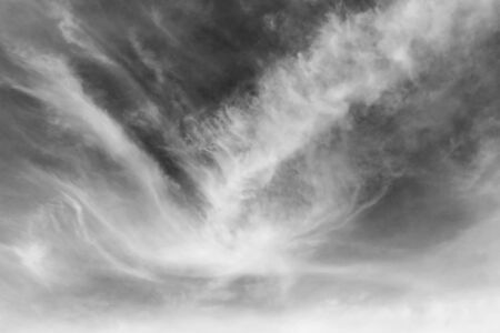 Clouds may be used as background. Black and white.の写真素材