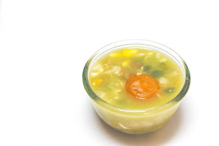 Thai dessert with colorful ball flour and Pandan coconut milk. (Bua Loi)