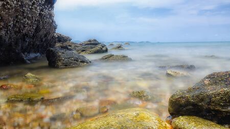 sea stones in long exposure
