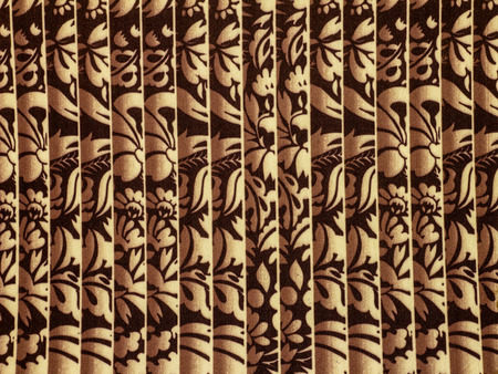 Close up of vintage fabric with abstract printの写真素材