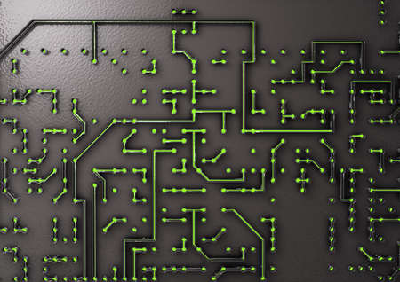 Closeup of computer circuit board.Abstraction 3Dの写真素材