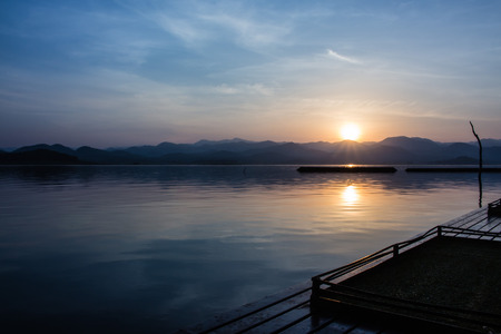 Nice sunset over seaの写真素材