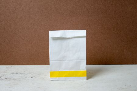 A-form white Paper Bag. Paper Bag Package for advertising and branding.の写真素材
