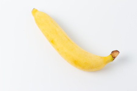 Ripe banana isolated on white backgroundの写真素材