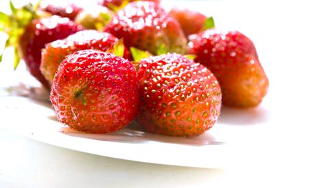 strawberries on a plateの写真素材