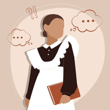 Vector flat illustration of a schoolgirl. Vector illustration. return to school. Isolated imageのイラスト素材