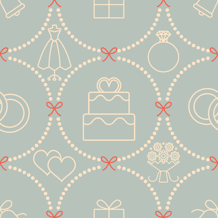 Vintage vector wedding related seamless pattern background 1のイラスト素材