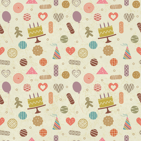 Vintage birthday themed seamless pattern background
のイラスト素材