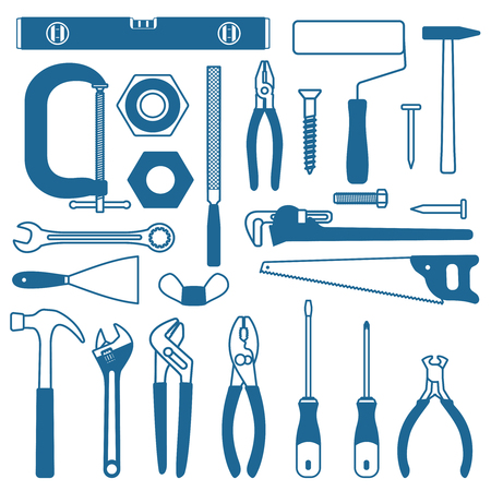 Various hand tools vector silhouette icon set 3
のイラスト素材