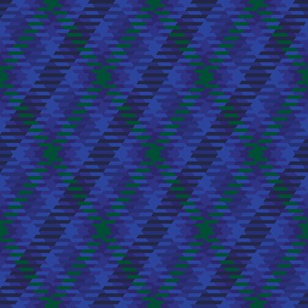 Blue and green diagonal checkered plaid tartan seamless pattern background 1のイラスト素材