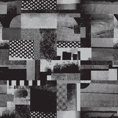 Grunge vector abstract seamless halftone pattern 1のイラスト素材