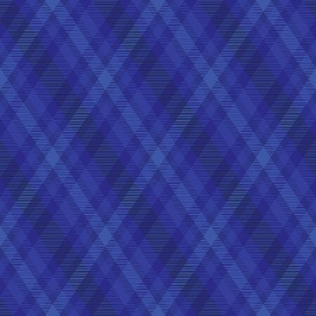 Blue diagonal checkered plaid tartan seamless pattern backgroundのイラスト素材