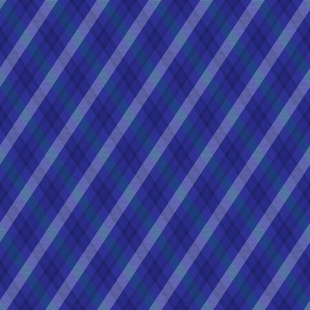 Blue diagonal checkered plaid tartan seamless pattern backgroundのイラスト素材