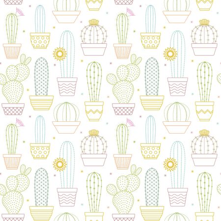 Vector cactus seamless pattern background 2のイラスト素材