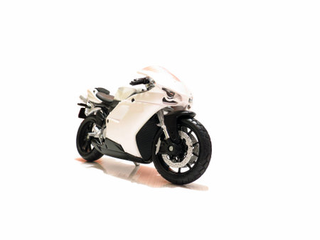 Sports motorcycle toy, parked on a transparent background 3の写真素材