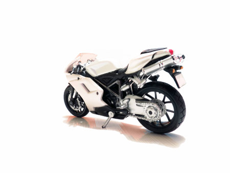 Sports motorcycle toy, parked on a transparent background 2の写真素材