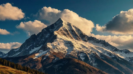 Panoramic view of the Matterhorn peak in Zermatt, Switzerlandの写真素材