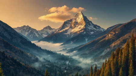 Matterhorn peak at sunrise in autumn, Alps, Switzerland.の写真素材