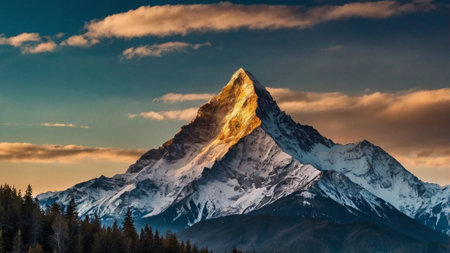 Matterhorn peak at sunrise, Zermatt, Switzerland.の写真素材