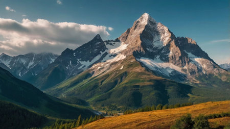Panoramic view of Mount Matterhorn. Zermatt, Switzerlandの写真素材
