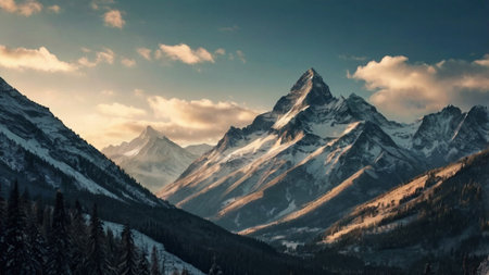 panoramic view of mount Matterhorn in Zermatt, Switzerlandの写真素材