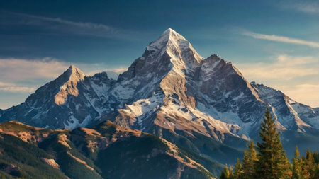 Panoramic view of mount Matterhorn in Zermatt, Switzerlandの写真素材