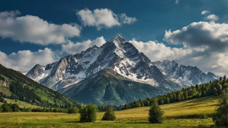 Panoramic view of the Caucasus mountains in summer. Georgia.の写真素材