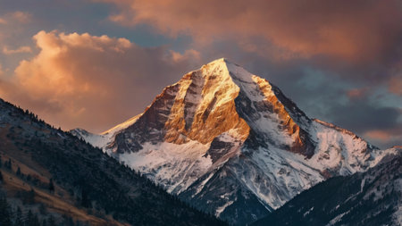 Mountains at sunset.の写真素材