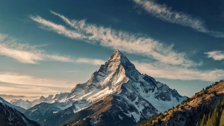 Panoramic view of Matterhorn mountain in Zermatt, Switzerlandの写真素材