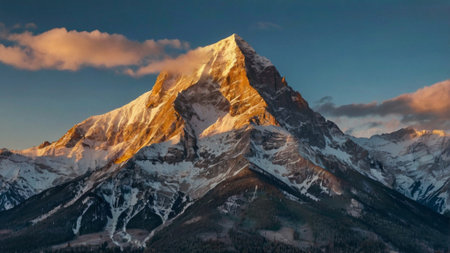 Matterhorn mountain peak at sunrise, Zermatt, Switzerland
