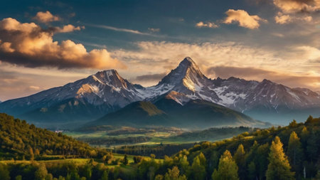 panoramic view of the alpsの写真素材