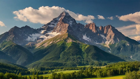 Panoramic view of the peaks of the Alps, Switzerlandの写真素材