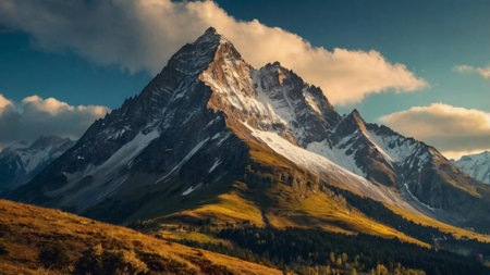 Beautiful panorama of the Matterhorn mountain in the Swiss Alps