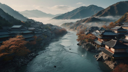 Landscape view of Yuyuan Garden in Jiangxi, Chinaの写真素材