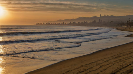 Sunset at the beachの写真素材