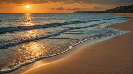Beautiful sunset on the beach of Varadero, Cuba.の写真素材