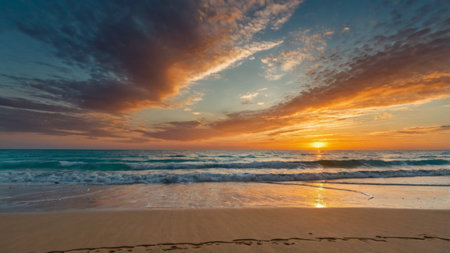 Beautiful sunset on the beach in Sri Lanka. Soft focus.の写真素材