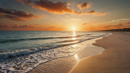 Beautiful sunset over the sea. Sunrise over the sea. Beautiful sunrise over the sea.の写真素材