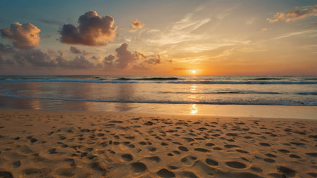 Beautiful sunset on the beach in Sri Lanka. Landscape.の写真素材
