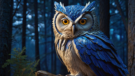 Owl in the forest. Owl in the forest. Owl in the forestの写真素材