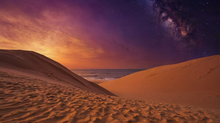 Beautiful view of the sand dunesの写真素材