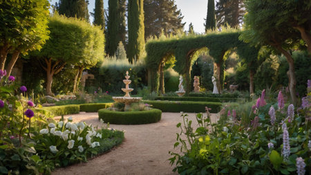 Gardens of the Palazzo Ducale in Florence, Italyの写真素材
