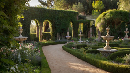 Gardens and gardens in Alcazar de los Reyes Cristianos