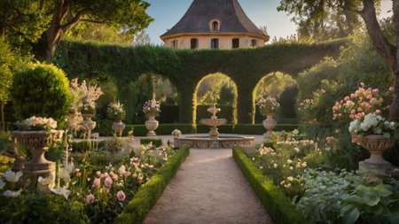 Gardens of the castle of Miramare.の写真素材