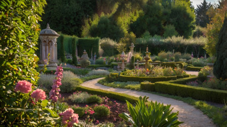 Gardens of the castle of Melfi, Tuscany, Italy